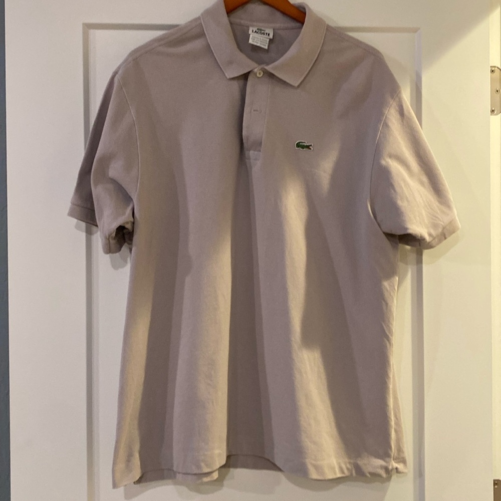 Lacoste Men Pique Polo Gray Shirt Size 7 (XXL)